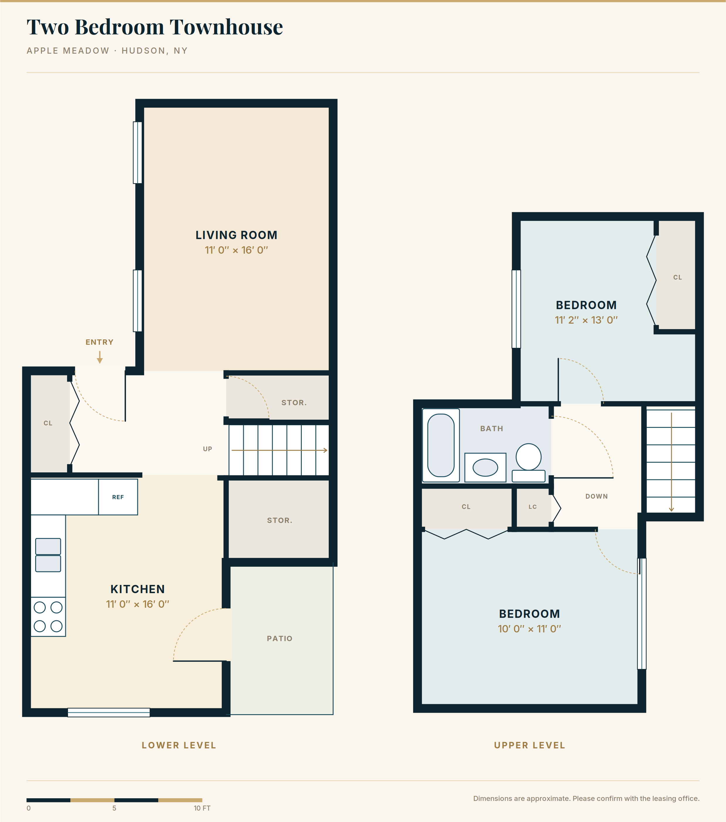 Apple Meadow 2 Bedroom Townhouse Floor Plan
