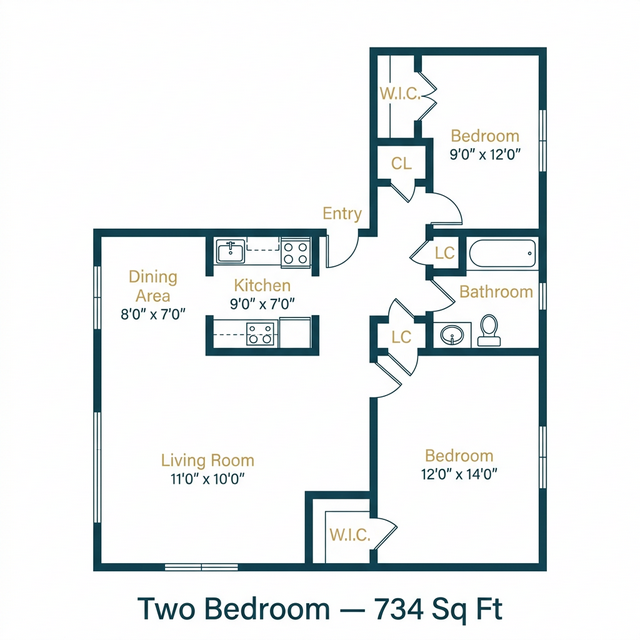 Riverwood 2BR Large Floor Plan